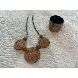 New Cork Necklace & Bracelet Set